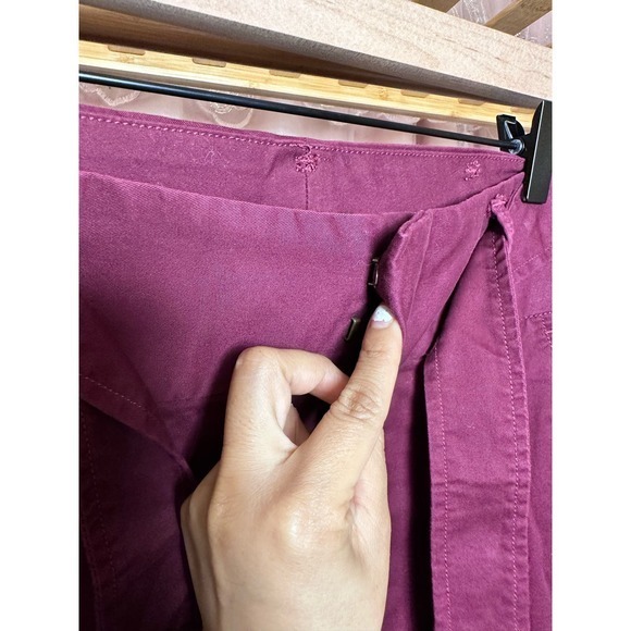 Polo Ralph Lauren High Waisted Wrap Belt Pants Burgundy Red Size 4 supreme Chino - Picture 12 of 15